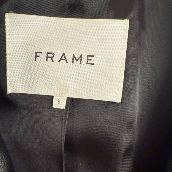 Frame Denim Women's Black Leather Blazer Small - Picture 3 of 7